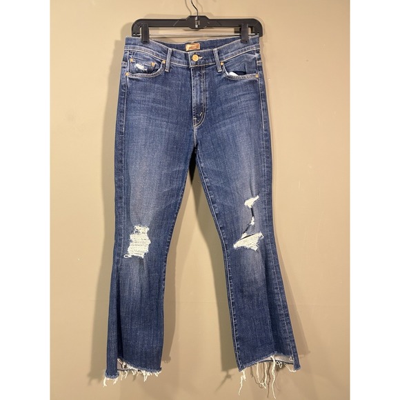 MOTHER Jeans The Insider Crop Step Fray Sz 28 Raw Hem (29x25) Wicked Wildflowers - Picture 2 of 12